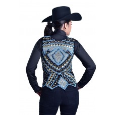 Carrie Turquoise Hand Embroidered Show Vest - V209995